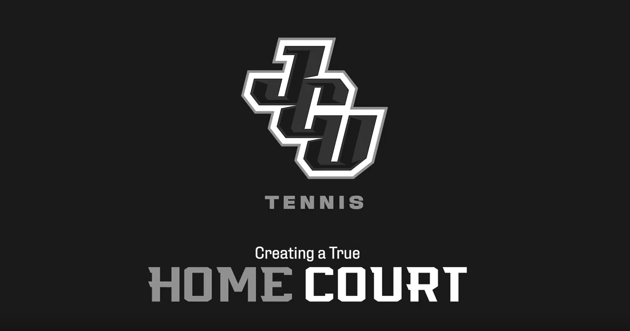 Pictured is the official logo of the JCU Tennis, Creating a true home court campaign