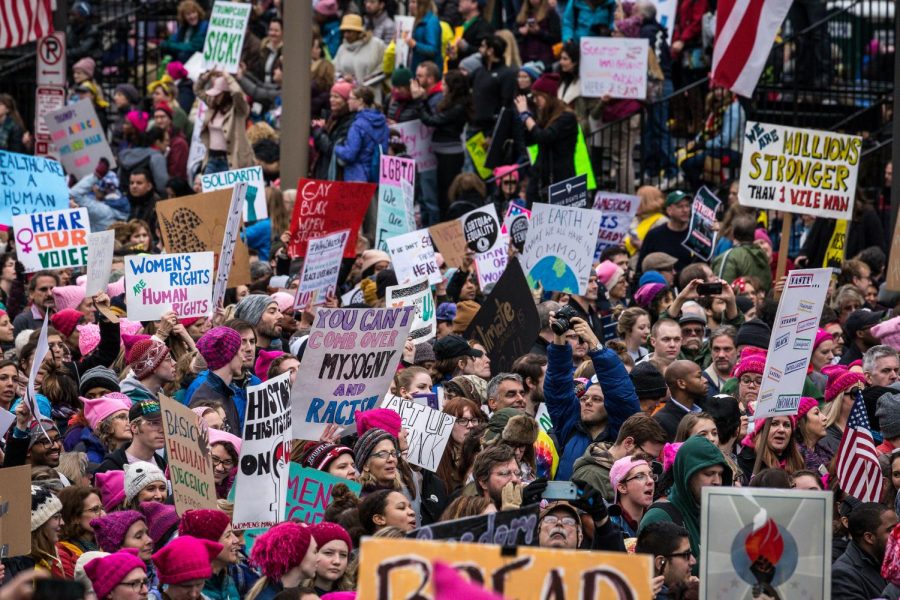 On 21 January 2017, the day following the inauguration of Donald Trump, an estimated one-half  of a million peaceful protestors listened to speakers, music, and then marched in Washington, D.C. Close to five million may have marched world-wide.