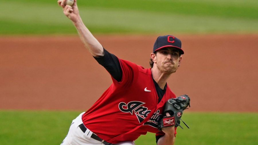 "Cleveland Indians starting pitcher Shane Bieber delivers in the first inning of a baseball game against the Chicago White Sox, Wednesday, Sept. 23, 2020, in Cleveland." (AP Photo/Tony Dejak)