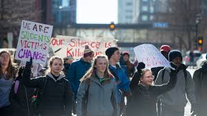 Students march for an end to gun violence, signaling that substantial change must happen.
