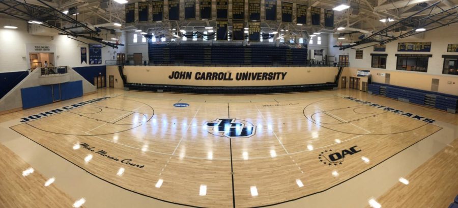 The Tony DeCarlo Varsity Center on the campus of John Carroll University. The gymnasium is home of the JCU Women's and Men's Basketball games. 