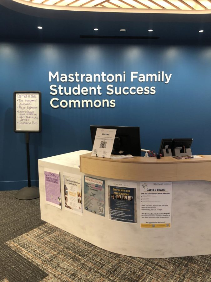 Mastrantoni Family Student Success Commons and Career Center, previously located across from campus near Campion and Hamlin Hall, have been relocated to the library.