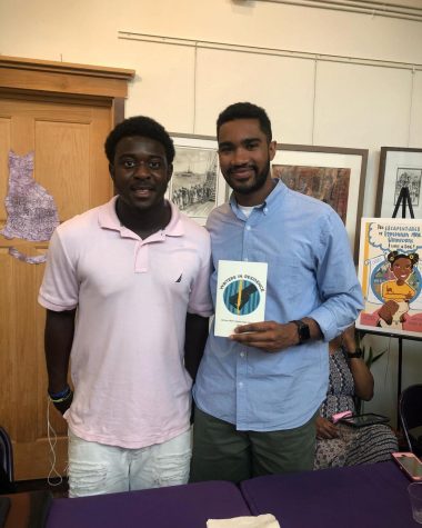 Zach Thomas (right) and a former resident attended the Great Lakes African American Writers Conference at Loganberry Bookstore in Shaker Heights, Ohio. 
