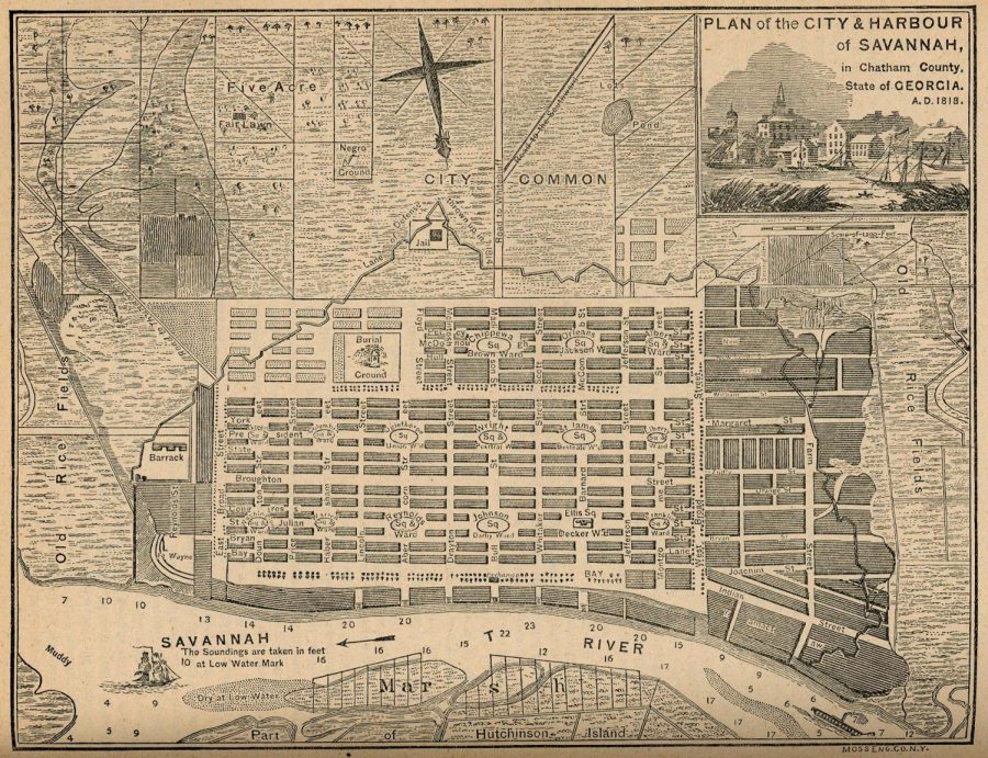 1818 map of Savannah.