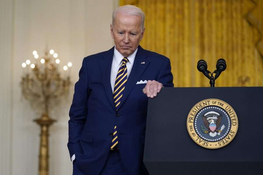 President+Joe+Biden+listens+to+a+question+during+a+news+conference+in+the+East+Room+of+the+White+House+in+Washington%2C+Wednesday%2C+Jan.+19%2C+2022.