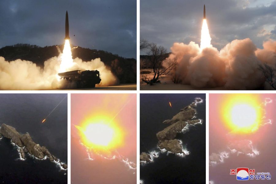 This+combination+photo+of+images+provided+by+the+North+Korean+government+shows+missile+tests+launched+from+an+undisclosed+coastal+area+in+North+Korea%2C+Thursday%2C+Jan.+27%2C+2022.