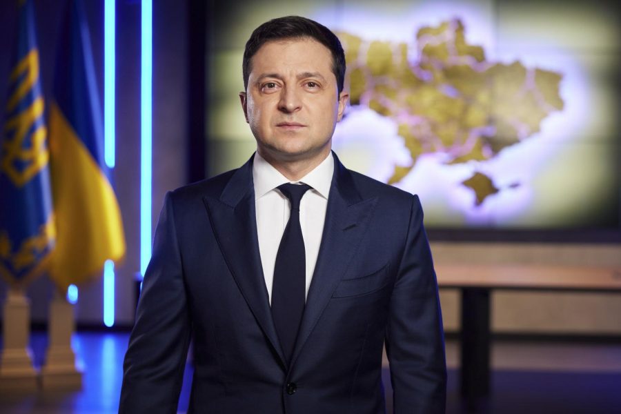In this photo provided by the Ukrainian Presidential Press Office, Ukrainian President Volodymyr Zelenskyy addresses the nation on a live TV broadcast in Kyiv, Ukraine, Tuesday, Feb. 22, 2022. President Zelenskyy has told the nation that Ukraine is not afraid of anyone or anything. He spoke during a chaotic day in which Russia appeared to be moving closer to an invasion, with President Vladimir Putin recognizing separatist regions of eastern Ukraine and then ordering forces there.