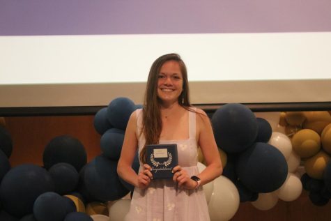 Alex Heishman at the Blue Carpet Awards on Sunday, May 1. Heishman won the Roman-Canning Award for Student-Athlete Community Service for her leadership and service on campus. 