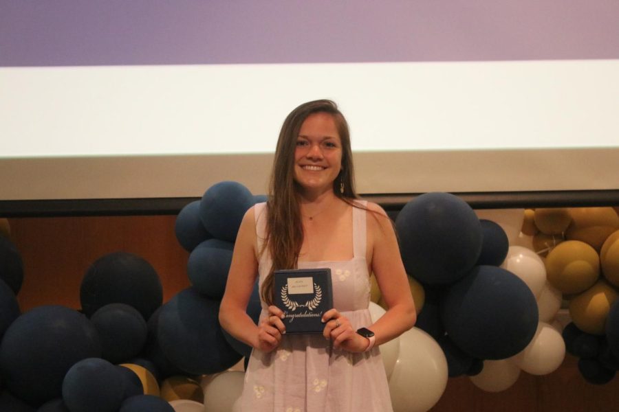 Alex+Heishman+at+the+Blue+Carpet+Awards+on+Sunday%2C+May+1.+Heishman+won+the+Roman-Canning+Award+for+Student-Athlete+Community+Service+for+her+leadership+and+service+on+campus.+