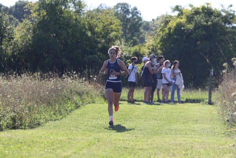 Erica Esper 23 competing last year for the Blue Streaks.