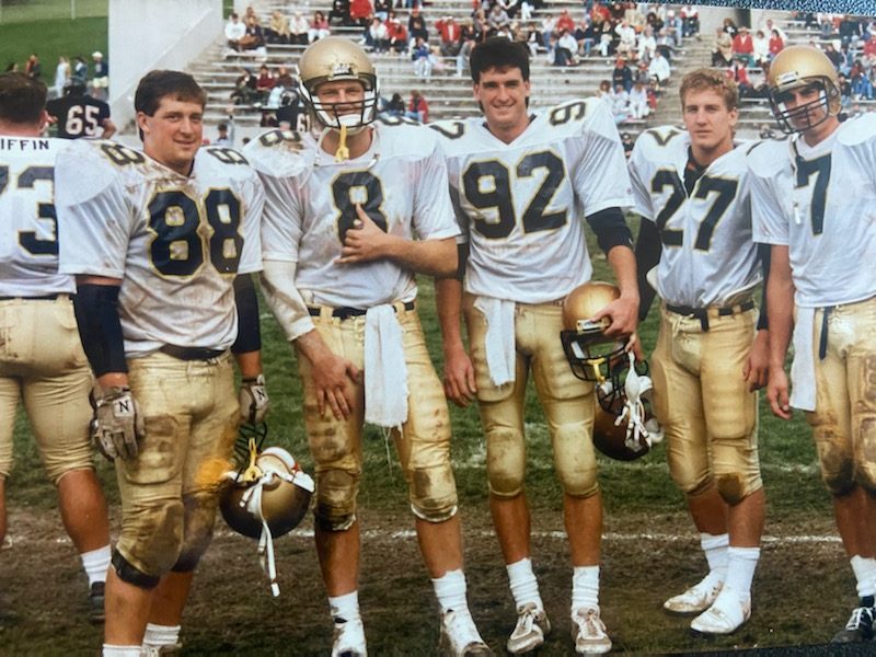 Larry Wanke with his teammates and friends that he met after transferring to John Carroll.