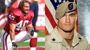 World News Editor Patrick Kane discusses how the NFL continues to manipulate the public perception of the late Pat Tillman (pictured here during his time with the Arizona Cardinals and in his official military portrait).