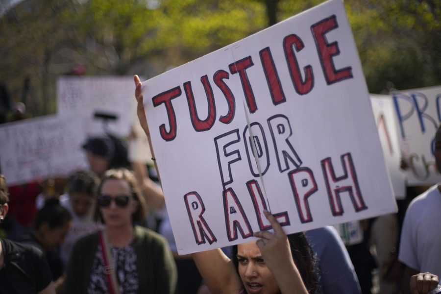 People gather at a rally to support Ralph Yarl, Tuesday, April 18, 2023, in Kansas City, Mo.