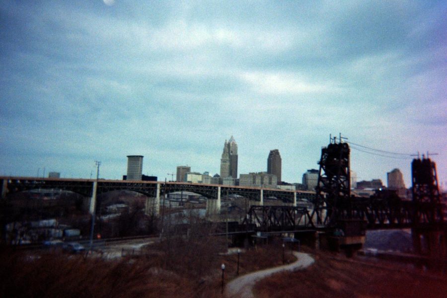 The Cleveland skyline on 35mm film that expired 15 years ago