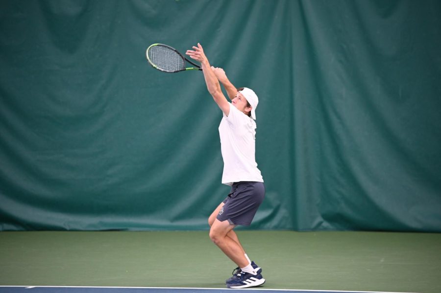 Grant Sarnowski has worked hard in the No. 2 singles spot this season for the Blue and Gold. 