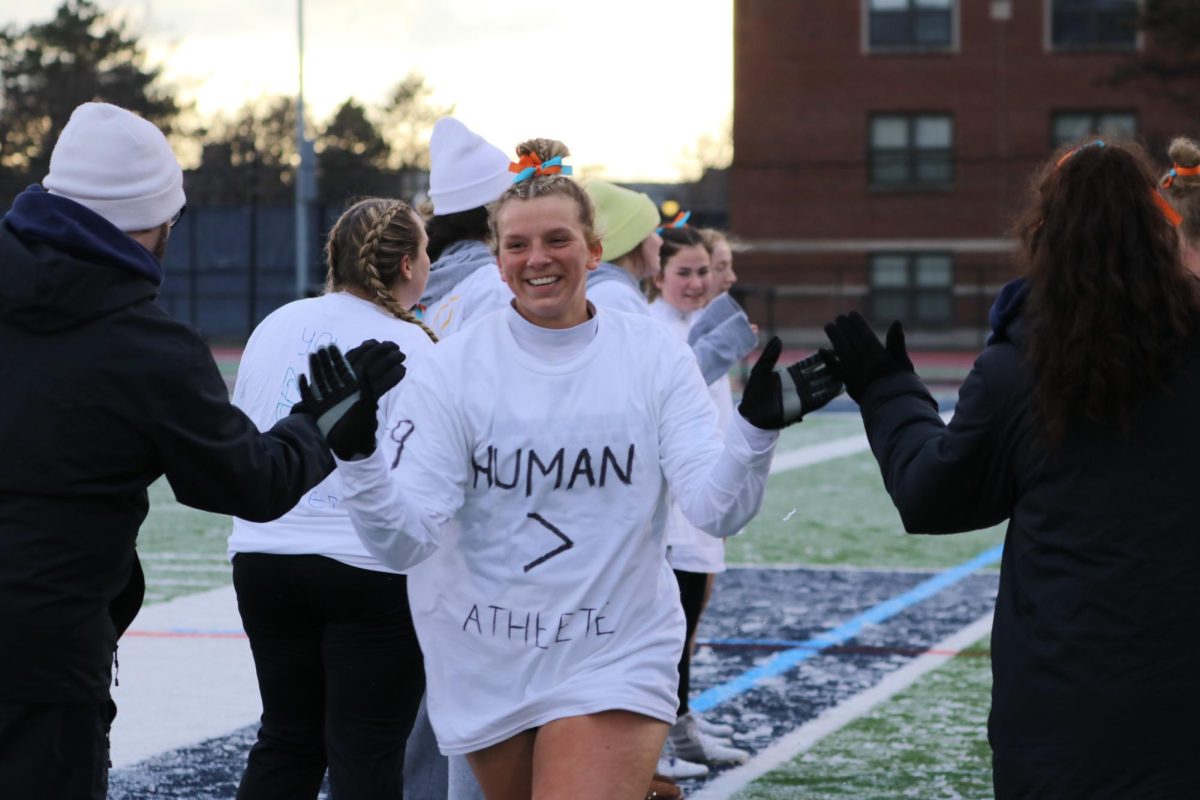 Maddie Pietrek takes the field during the Morgans Message game last spring.