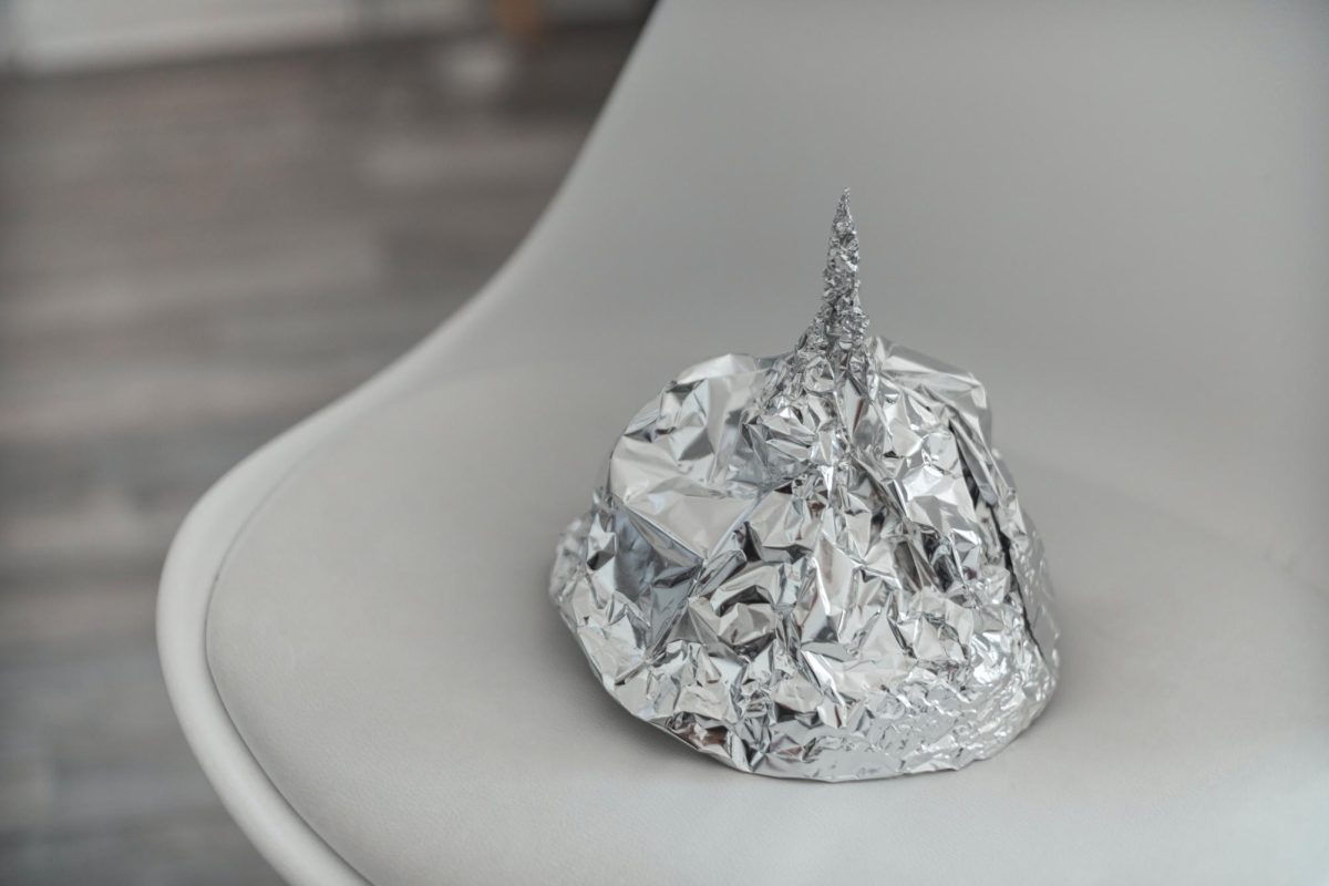 The tin foil hat is a frequent pop-culture symbol of  “conspiracy theorists.” April 1, 2020. 
