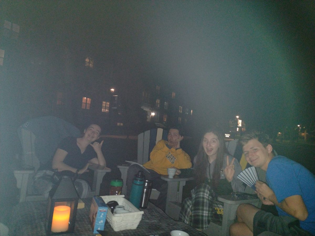 Opinion Editor Brian Keim spends a lovely night on the Main Quad with some good friends.