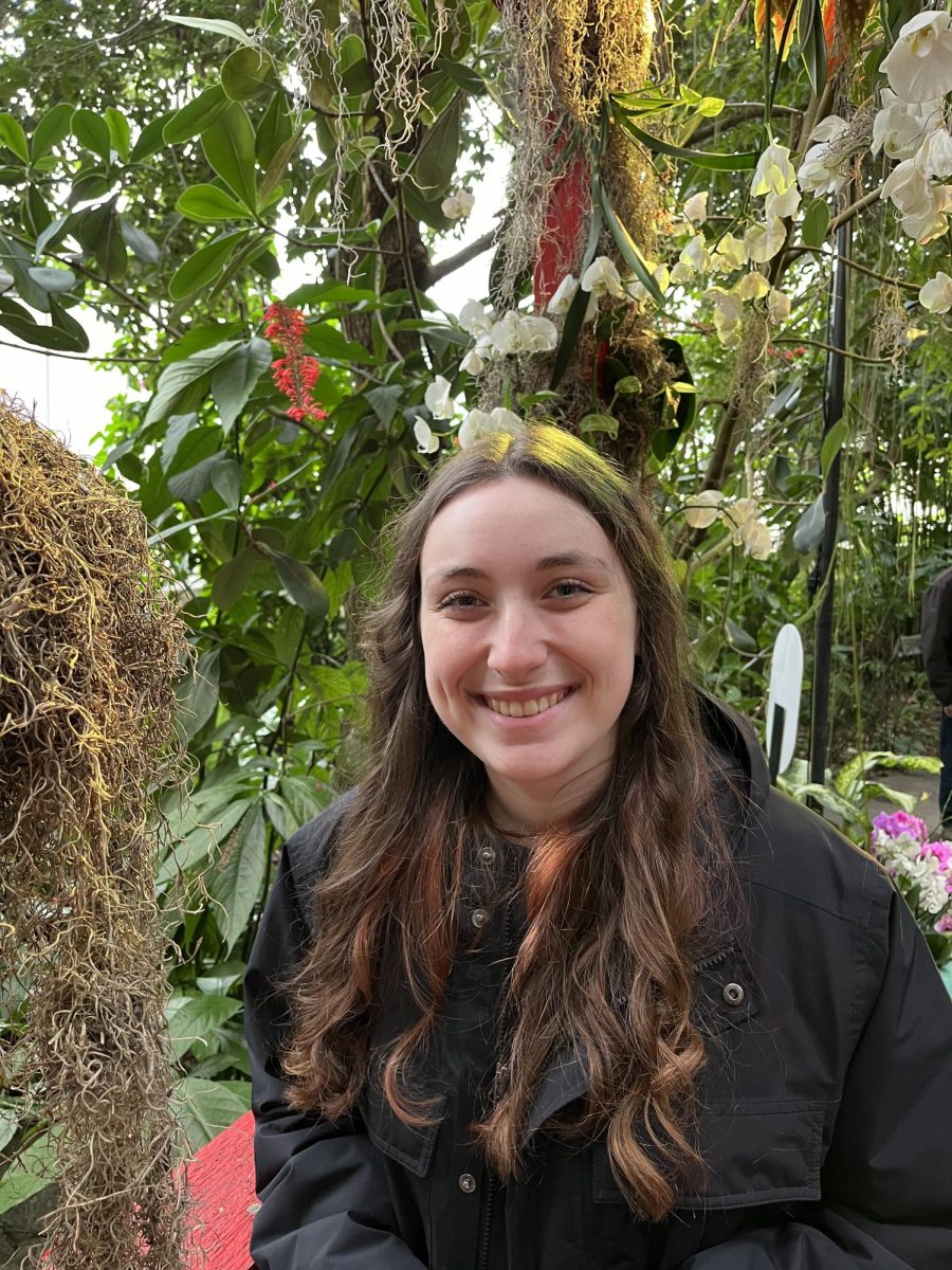 Anna Maxwell in the glasshouse at the Cleveland Botanical Garden during spring break.