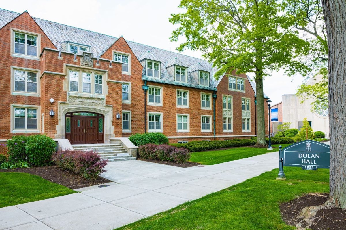 Dolan+Hall%2C+one+of+the+first+and+second-year+dorms+on+John+Carroll%E2%80%99s+campus.