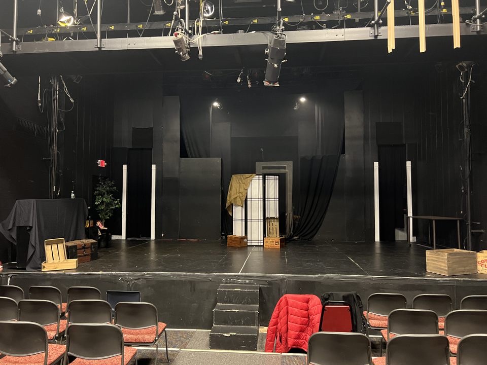 The stage in the Marinello Little Theatre is currently set up for the Theatre Clubs upcoming performance. 