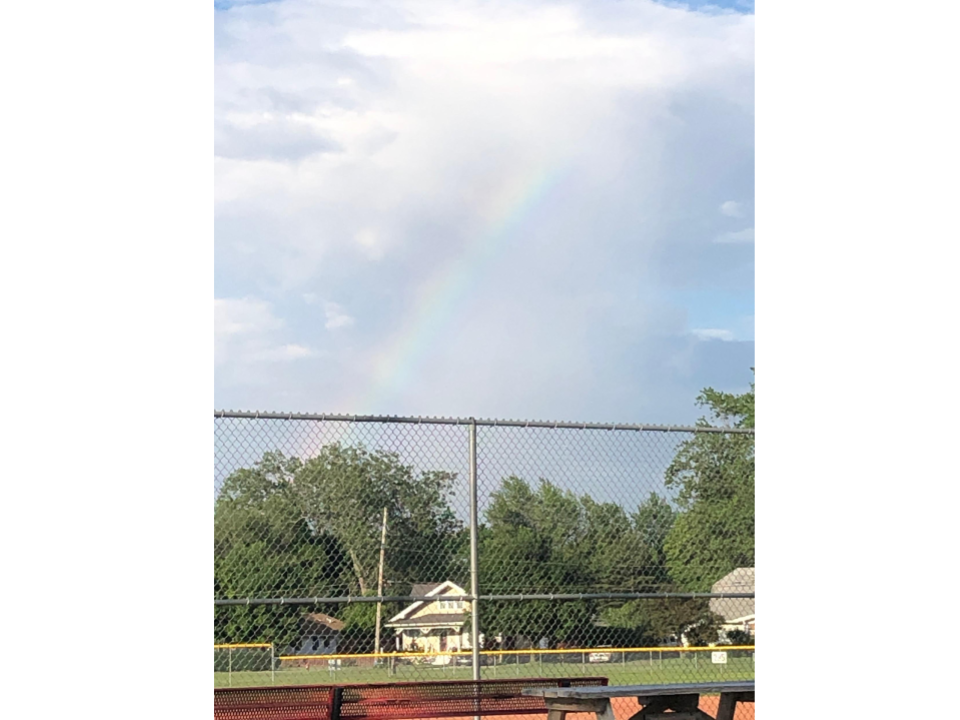 Some believe a rainbow in the sky is a deceased loved one providing a sign of hope. 
