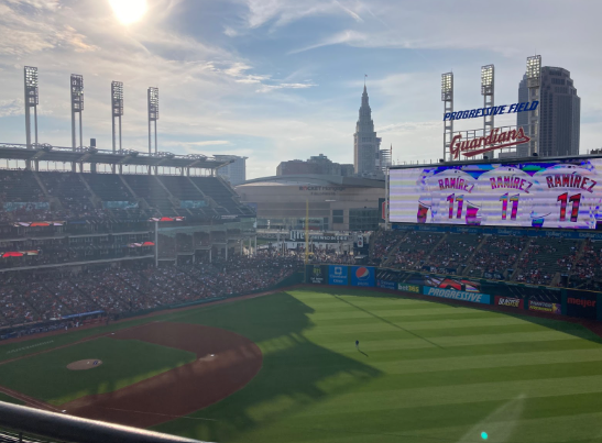 Progressive Field in Downtown Cleveland, where working for the Guardians is a common career path among John Carroll Sports Leadership alumni