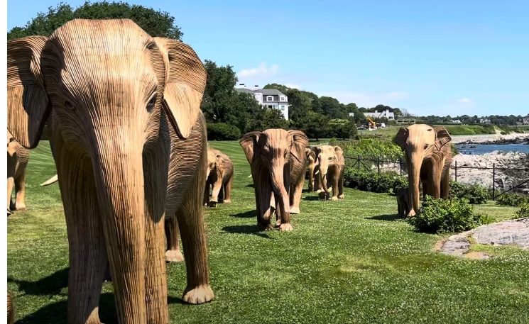 Newport, Rhode Island exhibit of the "The Great Elephant Migration" 