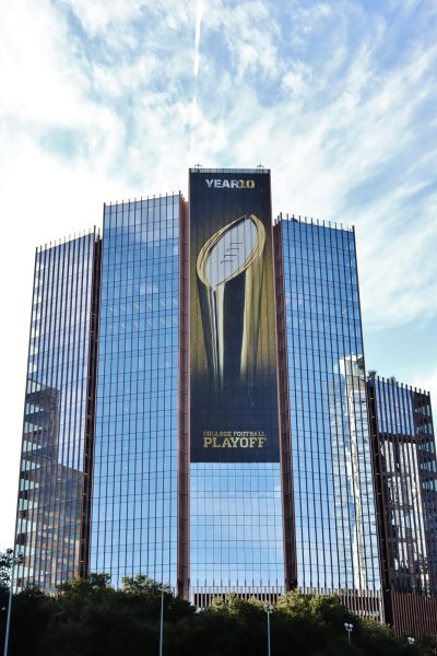 Image of the 2024 College Football Playoff National Championship at the George R. Brown Convention Center in Houston, TX.