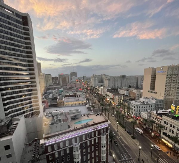 The beautiful view from our hotel room on the 16th floor. 