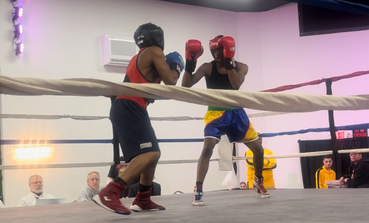 Jamal Bowman Jr. and Amir Gibson face off in the ring at Platform 13 in Cleveland