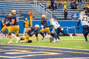 The Blue Streaks scored an impressive 52 points in their victory on Saturday