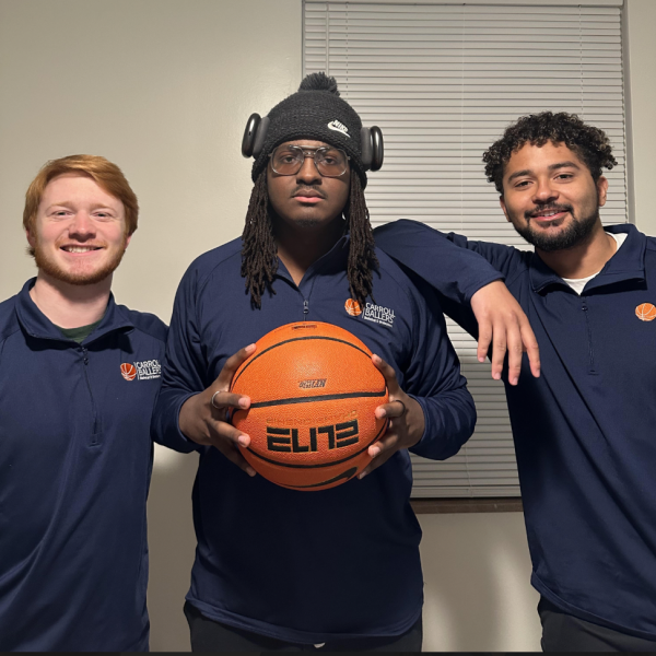 The Carroll Ballers leadership team, from left to right: Kevin Freeman '25, Nathaniel Welch '25, Christian Watters '25.