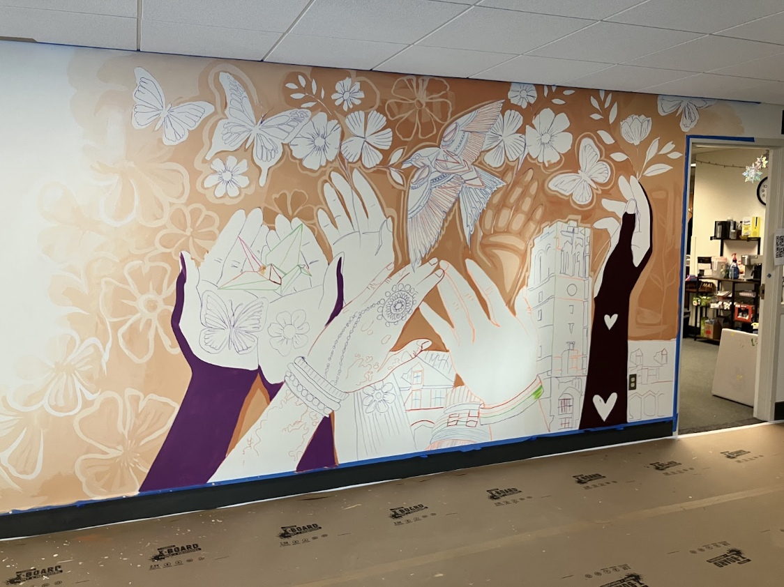 The Center for Student Diversity & Inclusion painted a mural on a wall near their office over the holiday break.