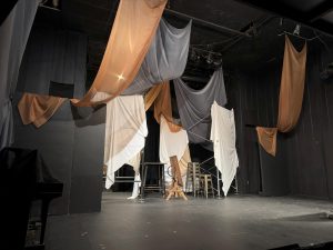 The stage in the Marinello Little Theatre set for Ensemble Theatre's production "Enemy of the People: A Rust-Belt Adaptation