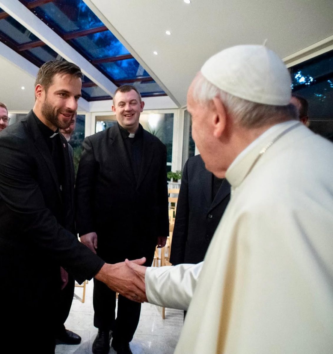 Fr. Lukas Lanauskus, SJ of the Church of the Gesu meets with Pope Francis