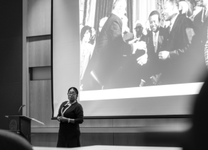 Donzaleigh Abernathy discussed the country's past, future and a man she called “Uncle Martin.”