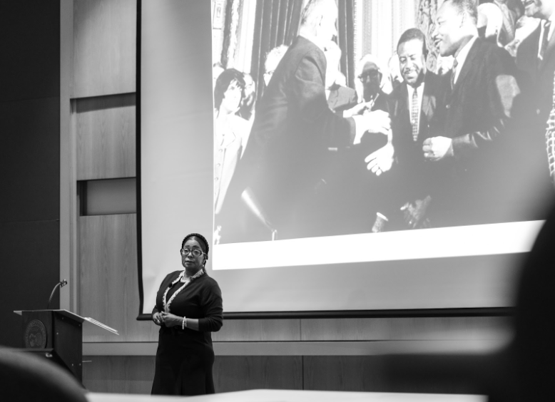 Donzaleigh Abernathy discussed the country's past, future and a man she called “Uncle Martin.”