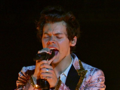 Harry Styles performing at one of his concerts in London in 2018.