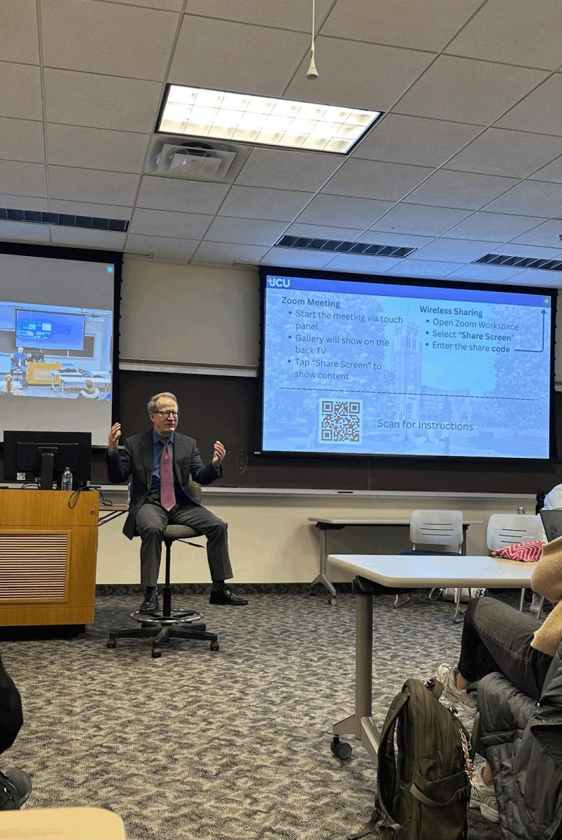 Brownfield speaks to John Carroll students on Mar. 12.