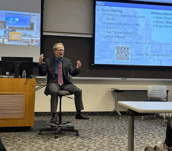 Brownfield speaks to John Carroll students on Mar. 12.